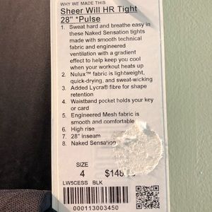 Lululemon Sheer Will HR 28” Leggings